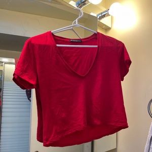 Brandy Melville Red Crop Top T shirt